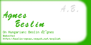 agnes beslin business card